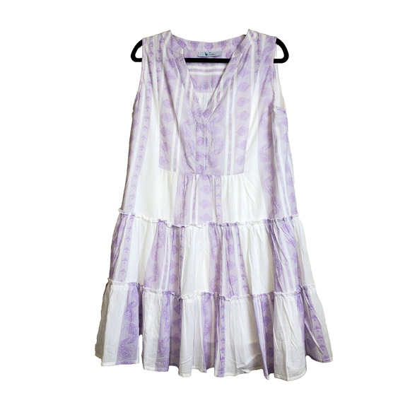 Bindu Dresses & Skirts - Anthropologie‎ Bindu Womens XS Tiered Dress White Babydoll Cotton Bohemian